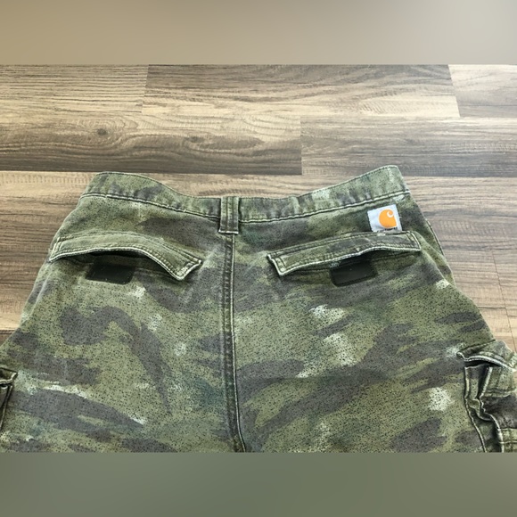 Carhartt Men’s Green Cargo Camo Relaxed Fit Shorts Size 30 - Picture 10 of 15